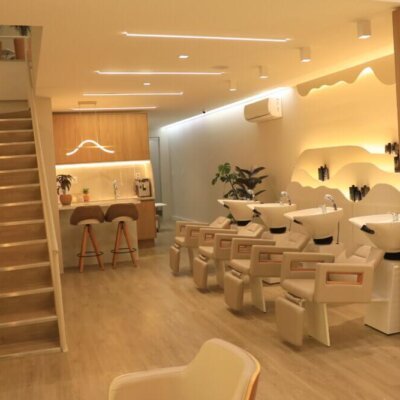 Lavatório Lisboa com Descanso de pernas para Salão de Beleza