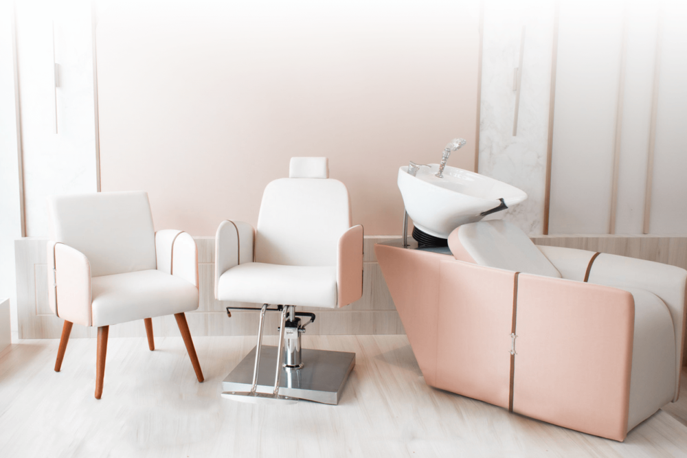 Cadeira Vogue Fixa com base quadrada para Salão de Beleza