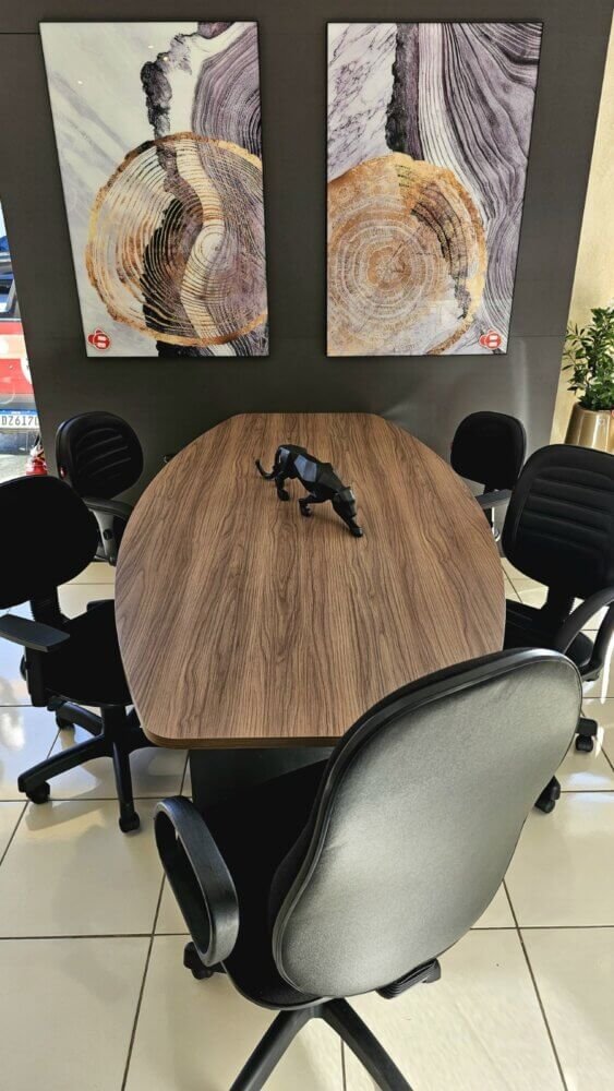 Mesa de Reunião Semi Oval M25