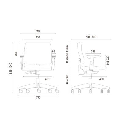 Cadeira para Escritório Cavaletti Slim 18004 Executiva Giratória