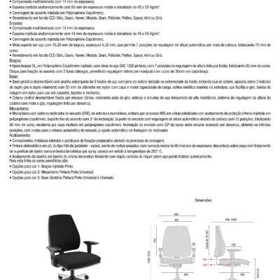 Cavaletti Pro EXTRA - Cadeira para escritório Giratória 38001 para Obesos