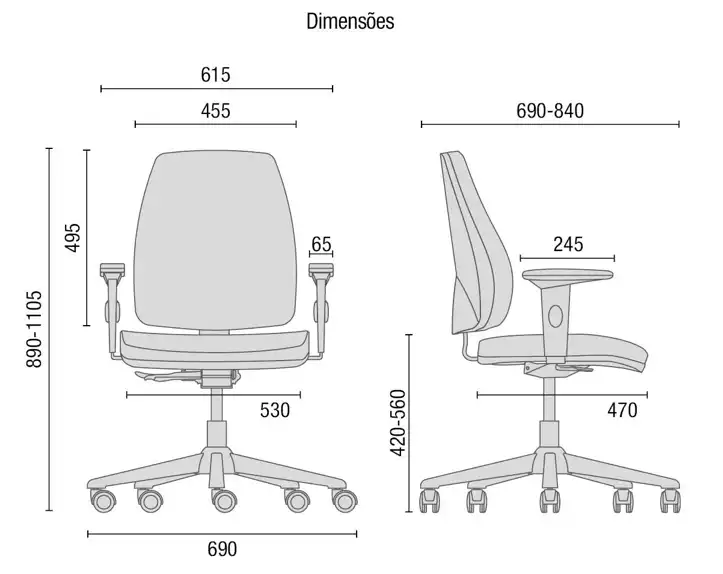 Cavaletti Pro EXTRA - Cadeira para escritório Giratória 38001 para Obesos