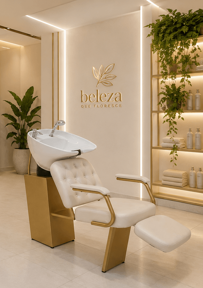 Lavatório Beauty Gold para Salão de Beleza Lavatório Beauty Gold para Salão de Beleza